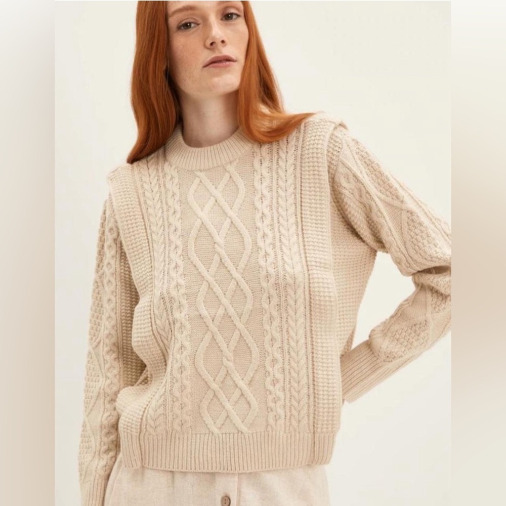 SOLD // Frank & Oak Cream Cable Knit Sweater